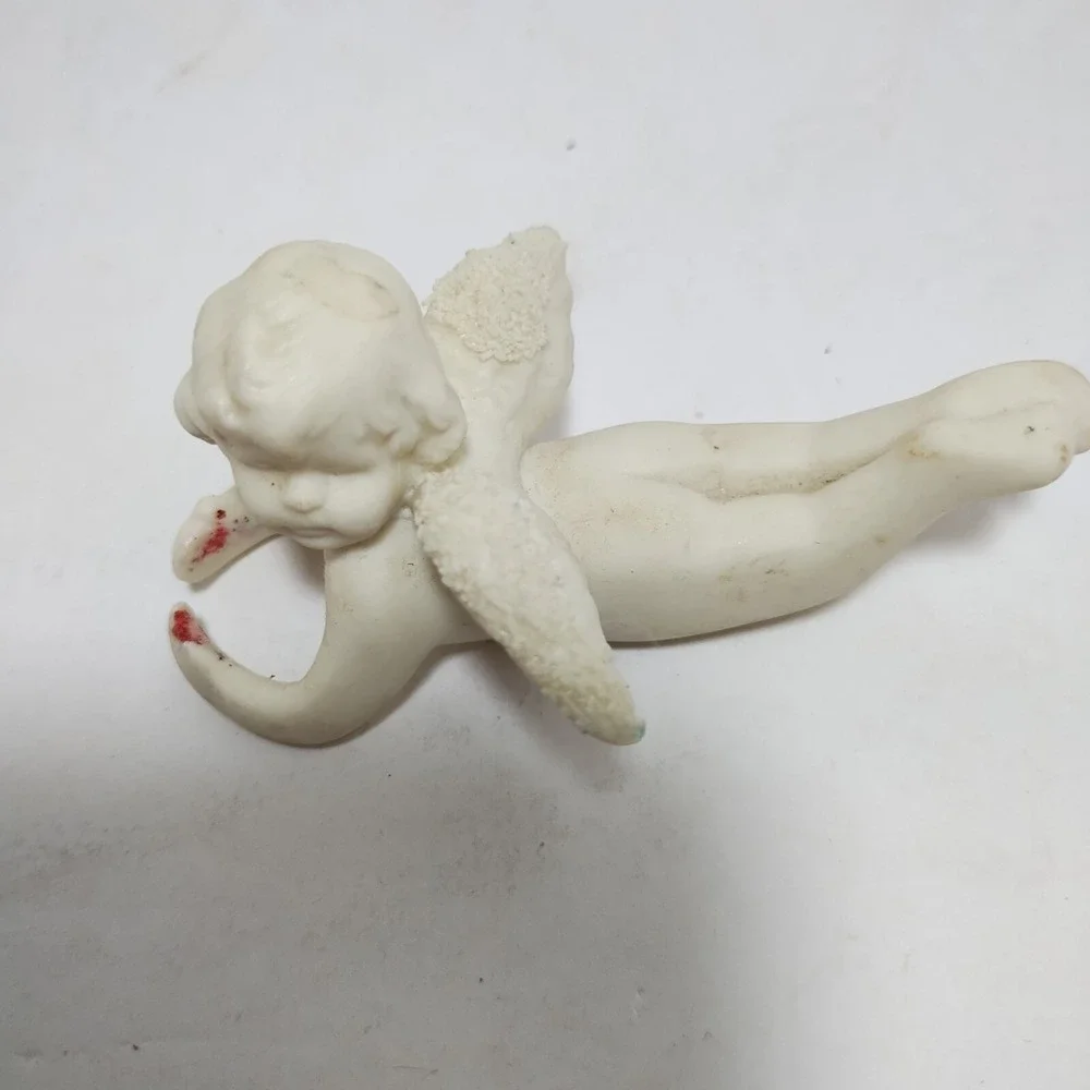 Pair Of Vintage Christmas Angel Candle Climber Huggers Porcelain Set of 2‎ White